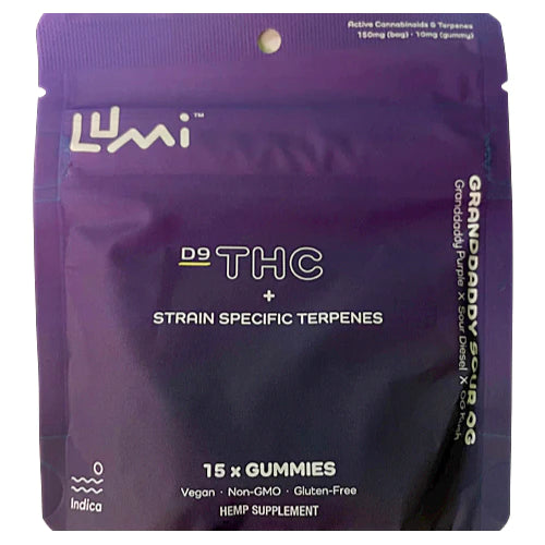 Lumi Labs Strain Specific Delta 9 THC Gummies 15ct - 150mg (5mg CBD+5mg THC/gummy)
