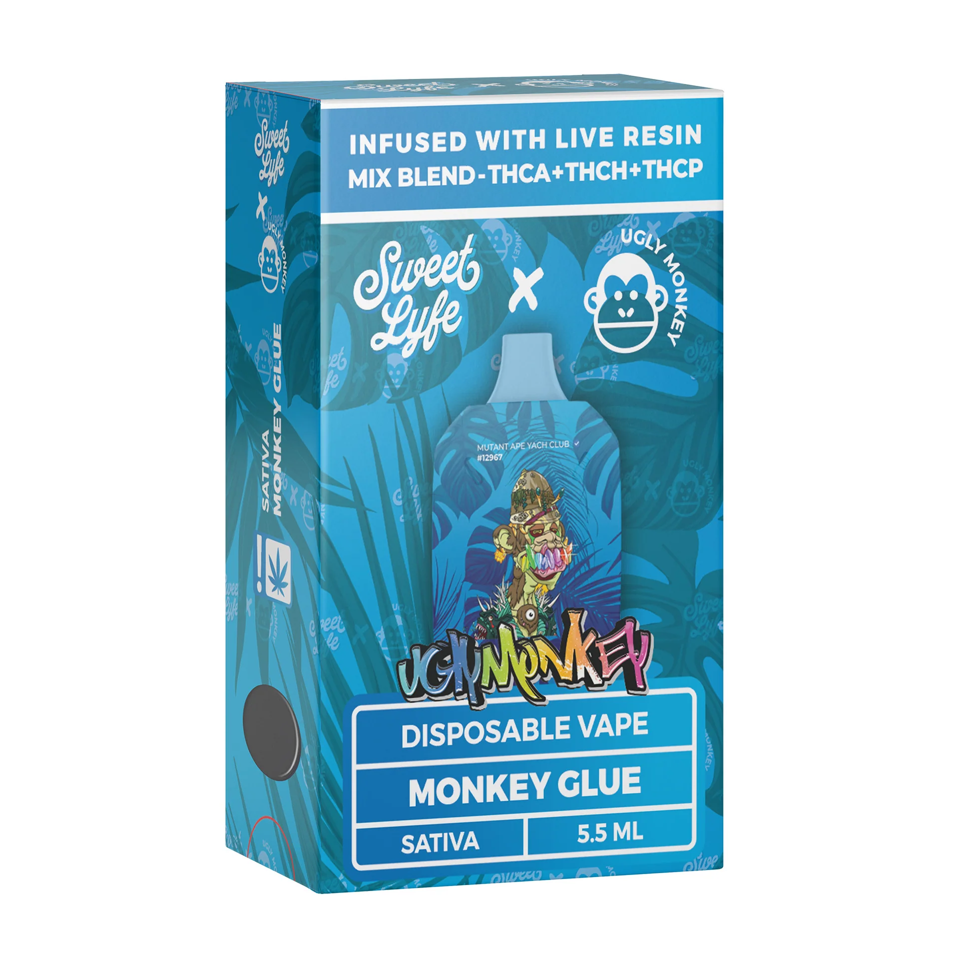 Sweet Lyfe x Ugly Monkey 5.5ML Disposable -THCa+THCh+THCp | Formulated Wellness