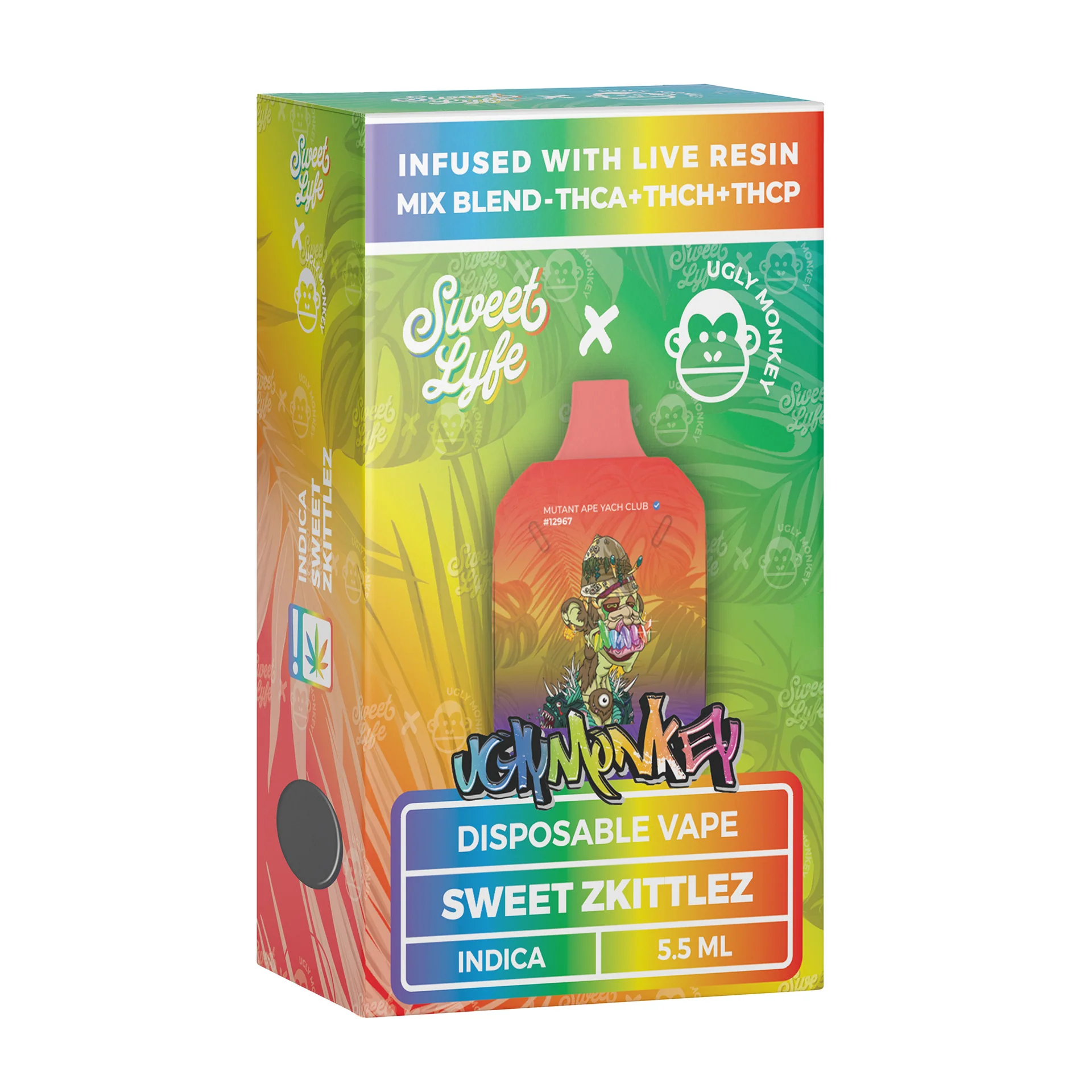 Sweet Lyfe x Ugly Monkey 5.5ML Disposable -THCa+THCh+THCp | Formulated Wellness